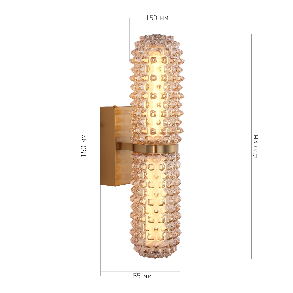 Бра с факутрным стеклянным плафоном Шампань Sonora во Владивостоке