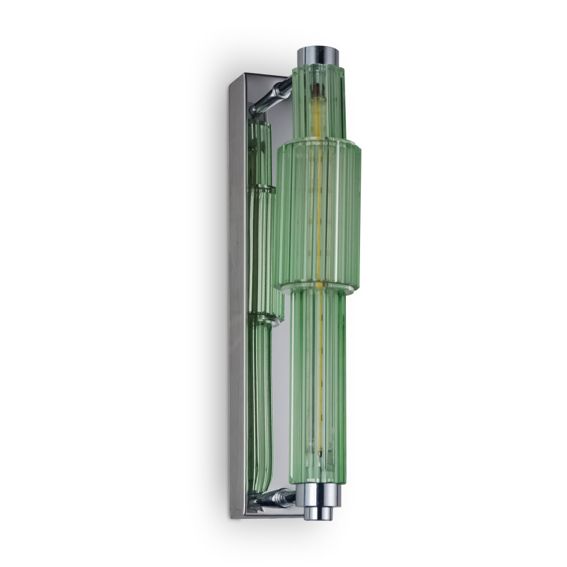 Бра с вертикальным узким плафоном Fuse Crystal Green Хром Зеленый Бра с вертикальным узким плафоном Fuse Crystal Green Хром Зеленый во Владивостоке | Loft Concept