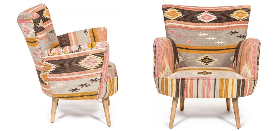 Кресло KELIM Pattern Brown Chair II Кресло KELIM Pattern Brown Chair II - Loft-Concept во Владивостоке