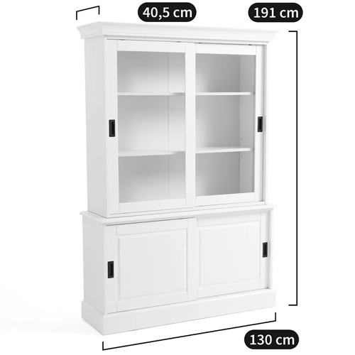Витрина с раздвижными дверцами Wells Glass Showcase White Витрина с раздвижными дверцами Wells Glass Showcase White во Владивостоке