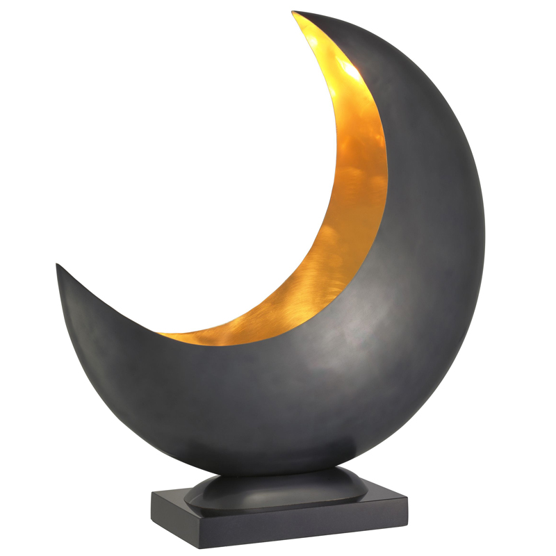 Настольная лампа Eichholtz Table Lamp Half Moon Латунь Черный Настольная лампа Eichholtz Table Lamp Half Moon Латунь Черный во Владивостоке | Loft Concept