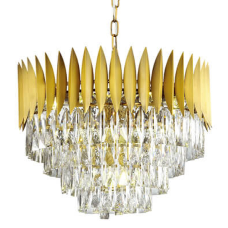 Люстра KEBO KING CHANDELIER four cascades D 55 Латунь Прозрачное Стекло Люстра KEBO KING CHANDELIER four cascades D 55 Латунь Прозрачное Стекло во Владивостоке | Loft Concept