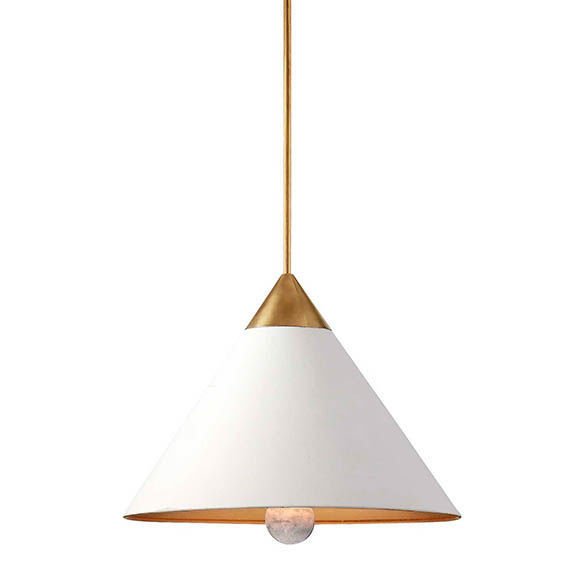 Подвесной светильник Cleo Pendant Brass & White Латунь Белый Подвесной светильник Cleo Pendant Brass & White Латунь Белый во Владивостоке | Loft Concept