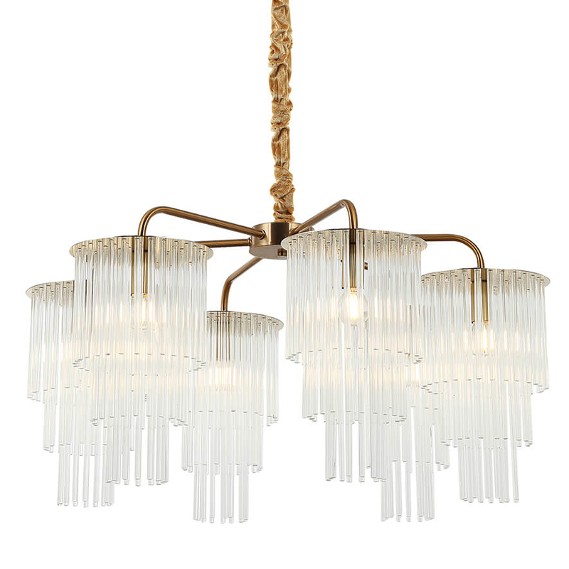 Люстра Harrison Chandelier gold 6 lamp Глянцевое золото Прозрачный Люстра Harrison Chandelier gold 6 lamp Глянцевое золото Прозрачный во Владивостоке | Loft Concept