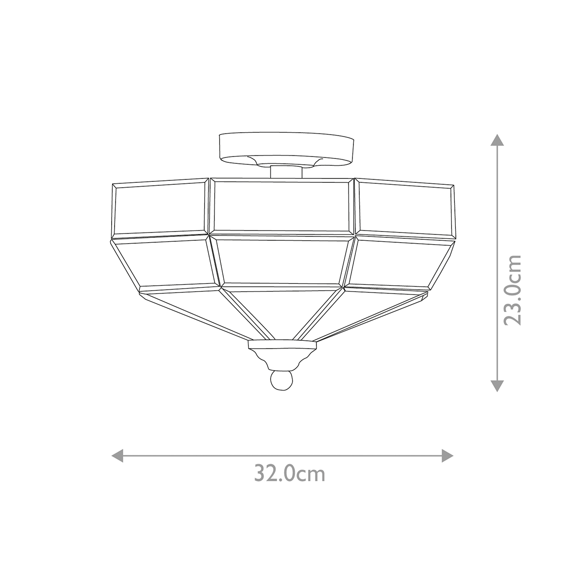 Потолочный светильник шестигранной формы с прозрачными стеклянным плафоном Elstead Lighting во Владивостоке