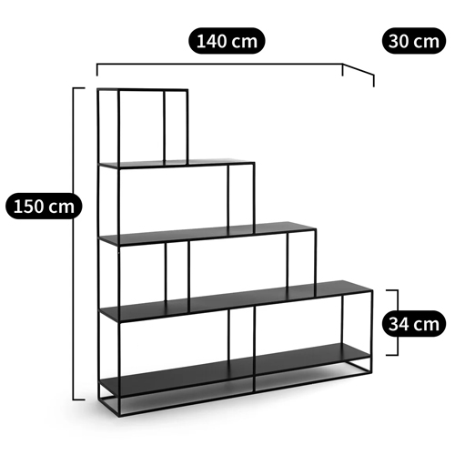 Ступенчатый стеллаж Menzie Steps Metal Rack Black Ступенчатый стеллаж Menzie Steps Metal Rack Black во Владивостоке