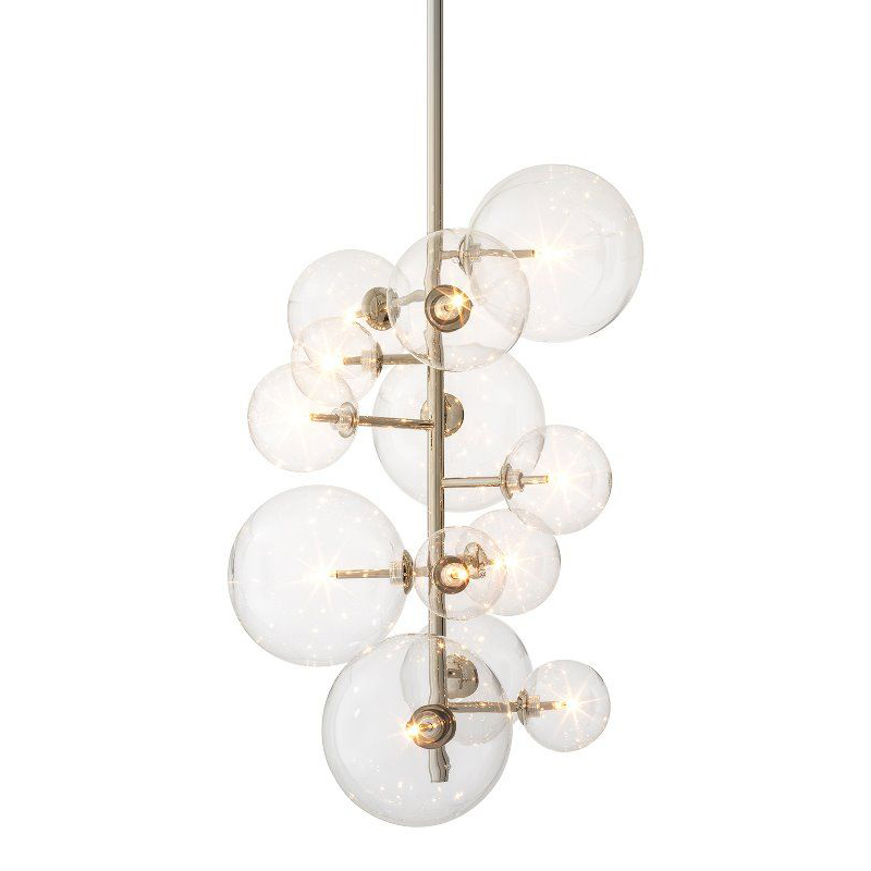 Люстра Eichholtz Chandelier Ezra Nickel Никель Прозрачный во Владивостоке | Loft Concept 