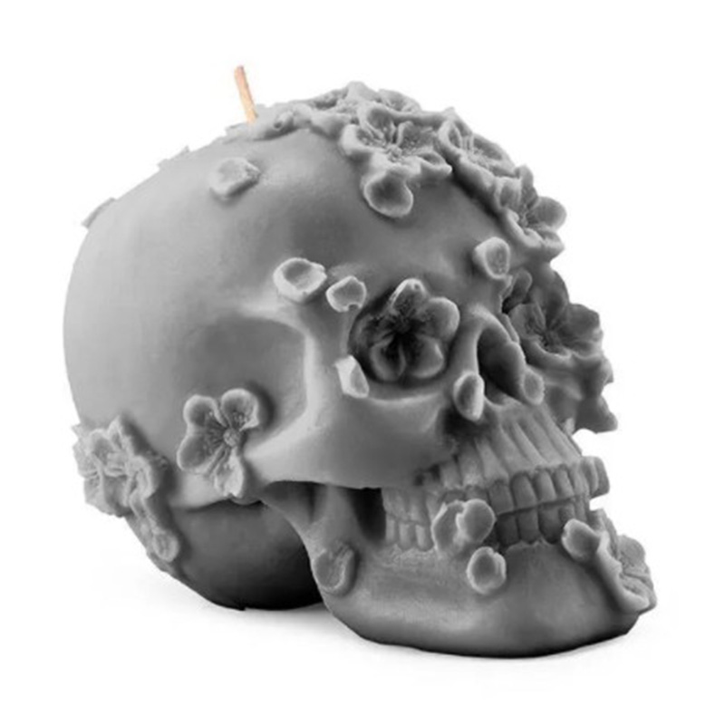 Свеча Gray Flowers Skull Серый Свеча Gray Flowers Skull Серый во Владивостоке | Loft Concept