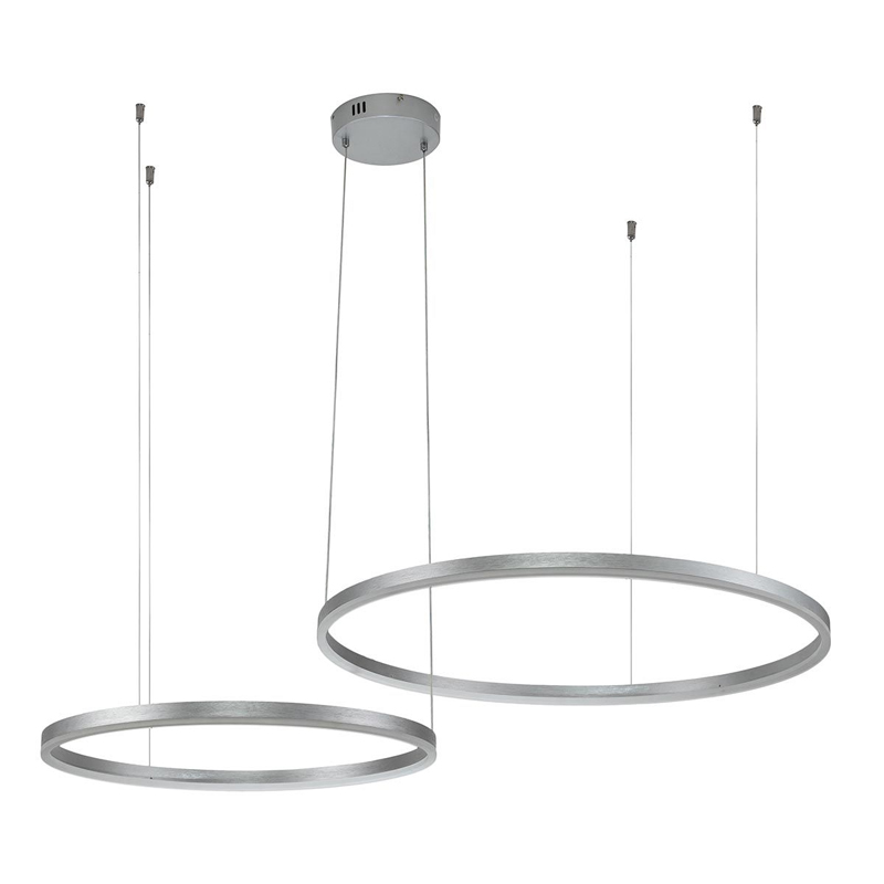 Подвесной светильник Neo Circles Double Silver Серебряный Подвесной светильник Neo Circles Double Silver Серебряный во Владивостоке | Loft Concept