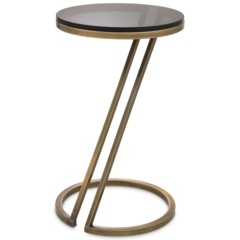 Приставной стол Eichholtz Side Table Falcone Brass Латунь Стекло Смок Приставной стол Eichholtz Side Table Falcone Brass Латунь Стекло Смок во Владивостоке | Loft Concept