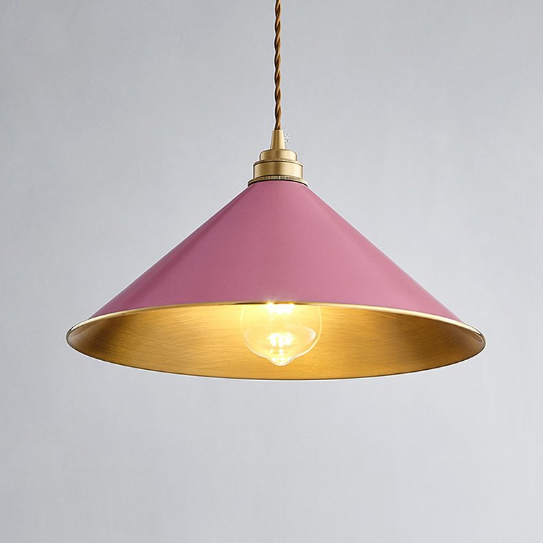 Подвесной светильник Cone Factory filament Pink Розовый пастельный Латунь Подвесной светильник Cone Factory filament Pink Розовый пастельный Латунь во Владивостоке | Loft Concept