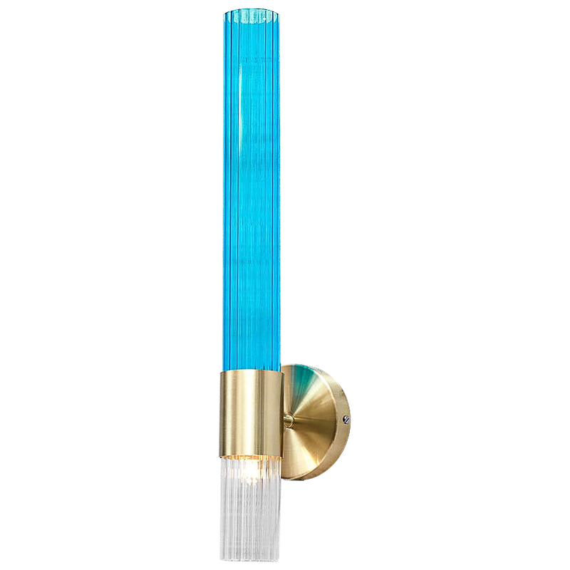 Бра Lucia Tube Sconce Прозрачный Глянцевое золото Голубой Бра Lucia Tube Sconce Прозрачный Глянцевое золото Голубой во Владивостоке | Loft Concept