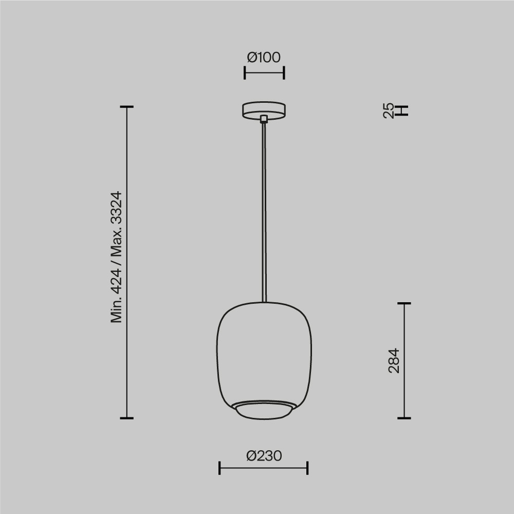 Подвесной светильник Brio Серый 3000К 12Вт во Владивостоке