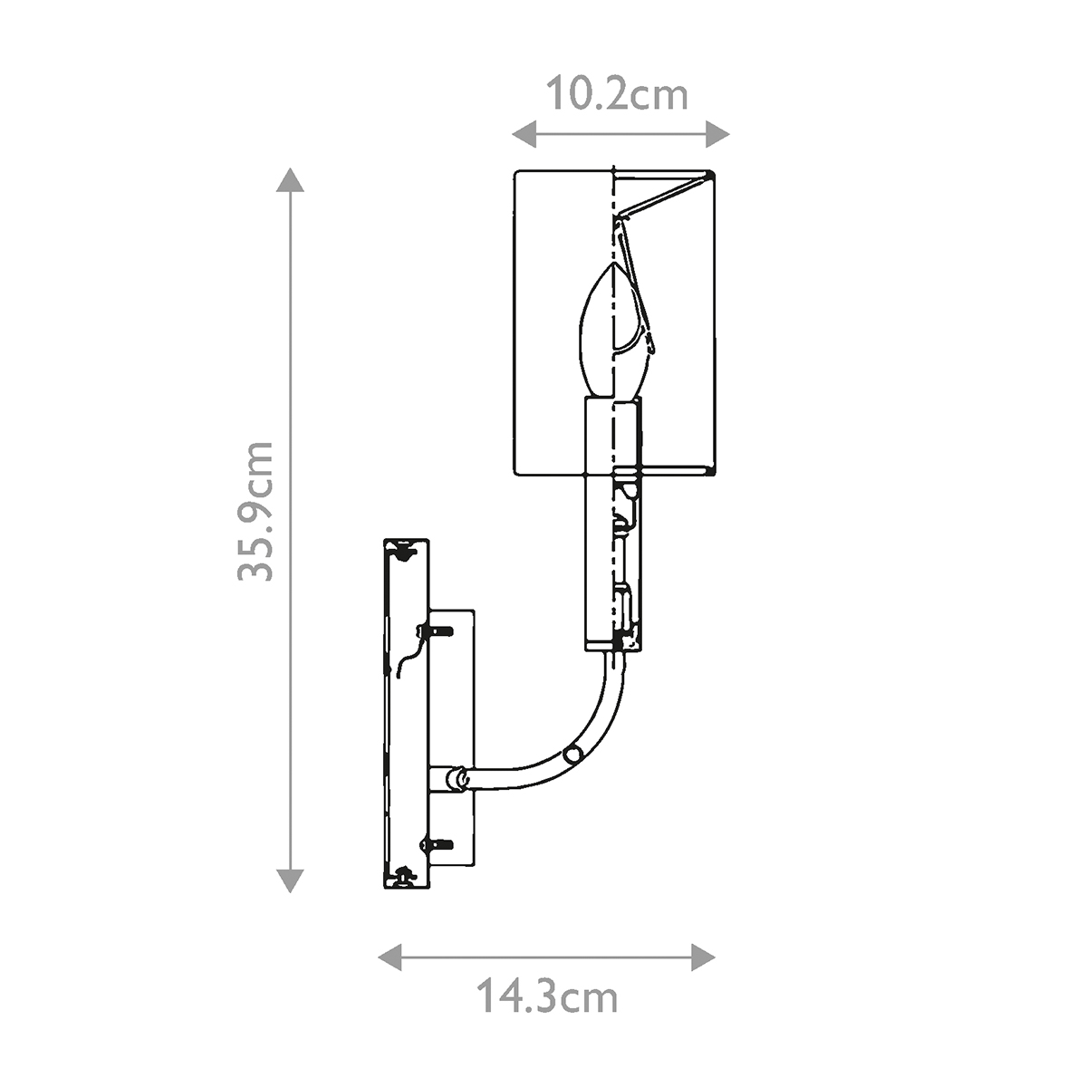 Бра с прямоугольным основанием цвета хром и белым цилиндрическим льняным абажуром Feiss во Владивостоке