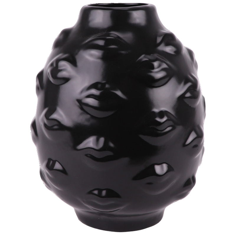 Ваза GILDED GALA ROUND BLACK Vase Черный Ваза GILDED GALA ROUND BLACK Vase Черный во Владивостоке | Loft Concept