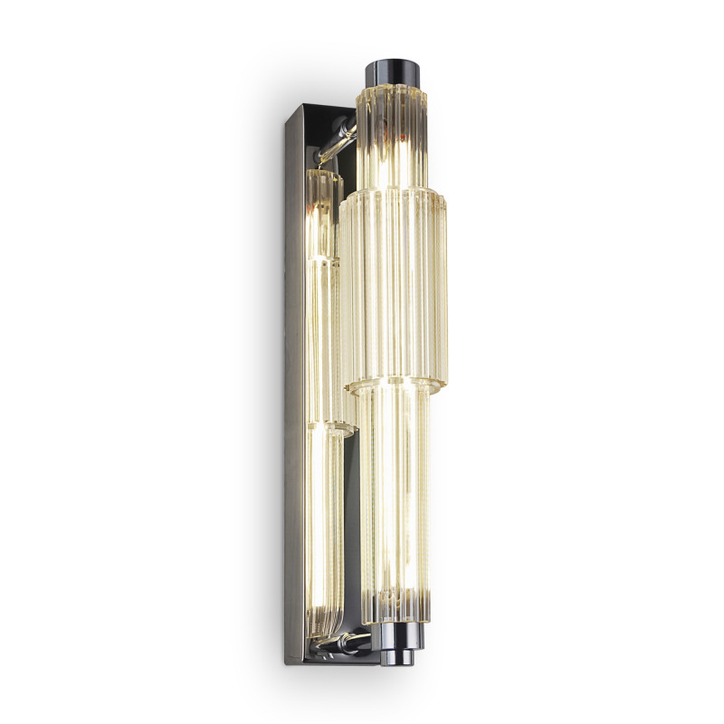 Бра с вертикальным узким плафоном Fuse Crystal Beige Хром Бежевый Бра с вертикальным узким плафоном Fuse Crystal Beige Хром Бежевый во Владивостоке | Loft Concept