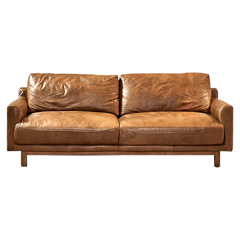 Диван Caramel Leather & Wood Triple Sofa Карамель Диван Caramel Leather & Wood Triple Sofa Карамель во Владивостоке | Loft Concept