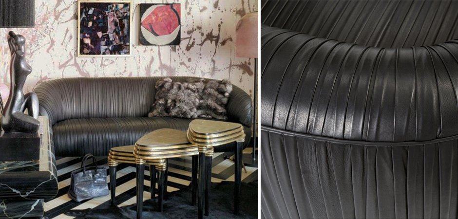 Софа Kelly Wearstler Souffle Settee Leather - фото №1