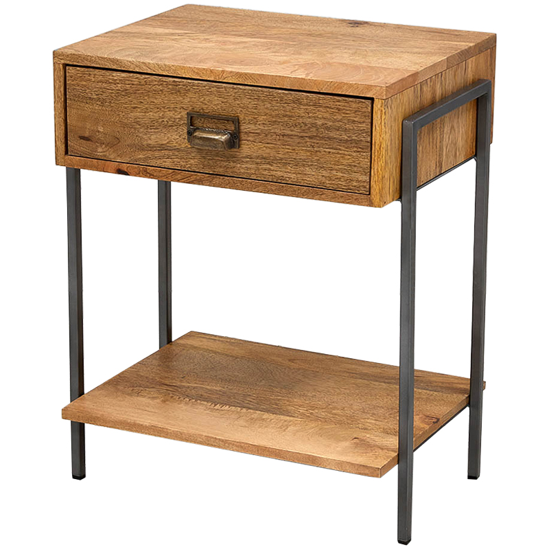 Тумбочка Dewi Loft Nightstand Древесина Латунь Черный во Владивостоке | Loft Concept 