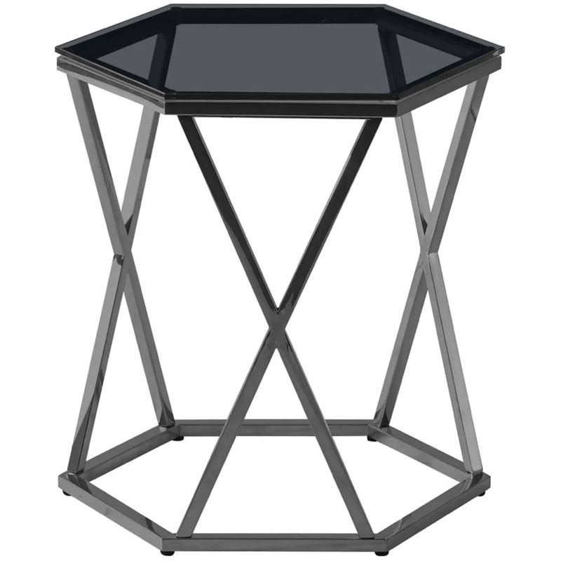 Стол приставной Ormando Collection Dark Chrome №2 Темный хром Стекло Смок Стол приставной Ormando Collection Dark Chrome №2 Темный хром Стекло Смок во Владивостоке | Loft Concept