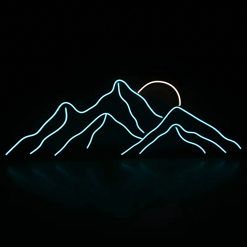 Неоновая настенная лампа Mountains Neon Wall Lamp Прозрачный Бирюзовый Оранжевый Неоновая настенная лампа Mountains Neon Wall Lamp Прозрачный Бирюзовый Оранжевый во Владивостоке | Loft Concept