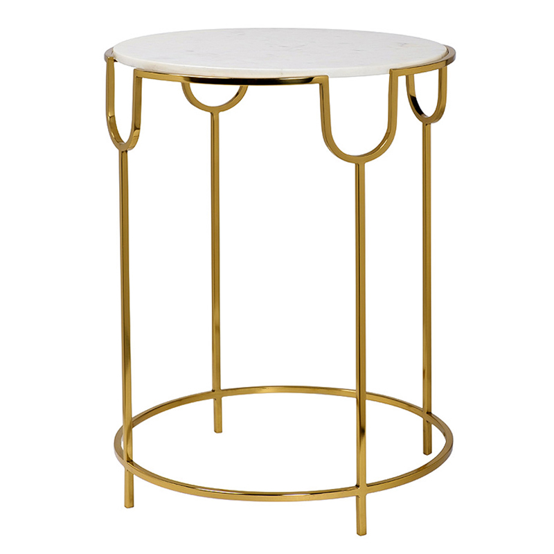 Приставной стол Bettina Side Table Глянцевое золото Белый Мрамор Bianco Приставной стол Bettina Side Table Глянцевое золото Белый Мрамор Bianco во Владивостоке | Loft Concept