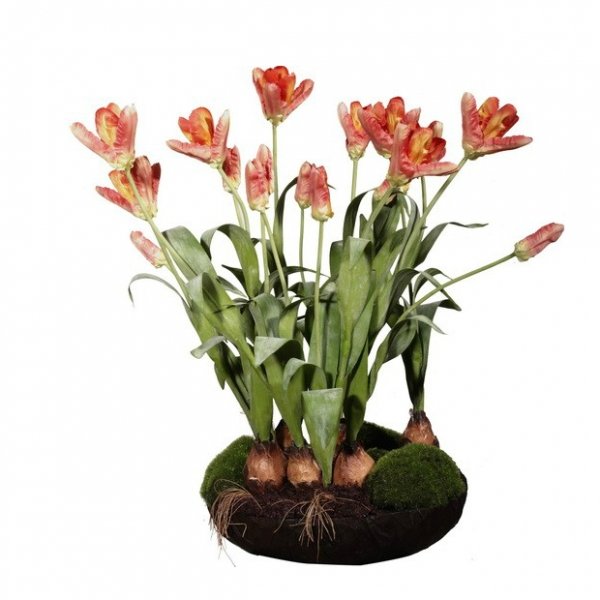 Декоративный искусственный цветок Orange Tulips Зеленый Оранжевый Декоративный искусственный цветок Orange Tulips Зеленый Оранжевый во Владивостоке | Loft Concept