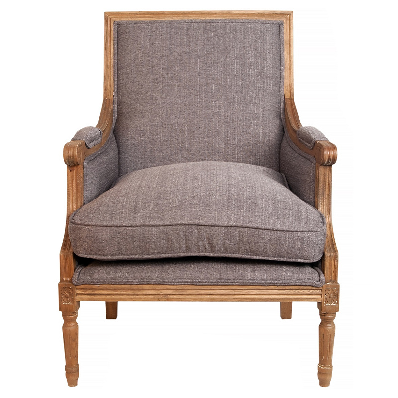 Кресло William Classical Armchair grey flax Серый Коричневый Кресло William Classical Armchair grey flax Серый Коричневый во Владивостоке | Loft Concept