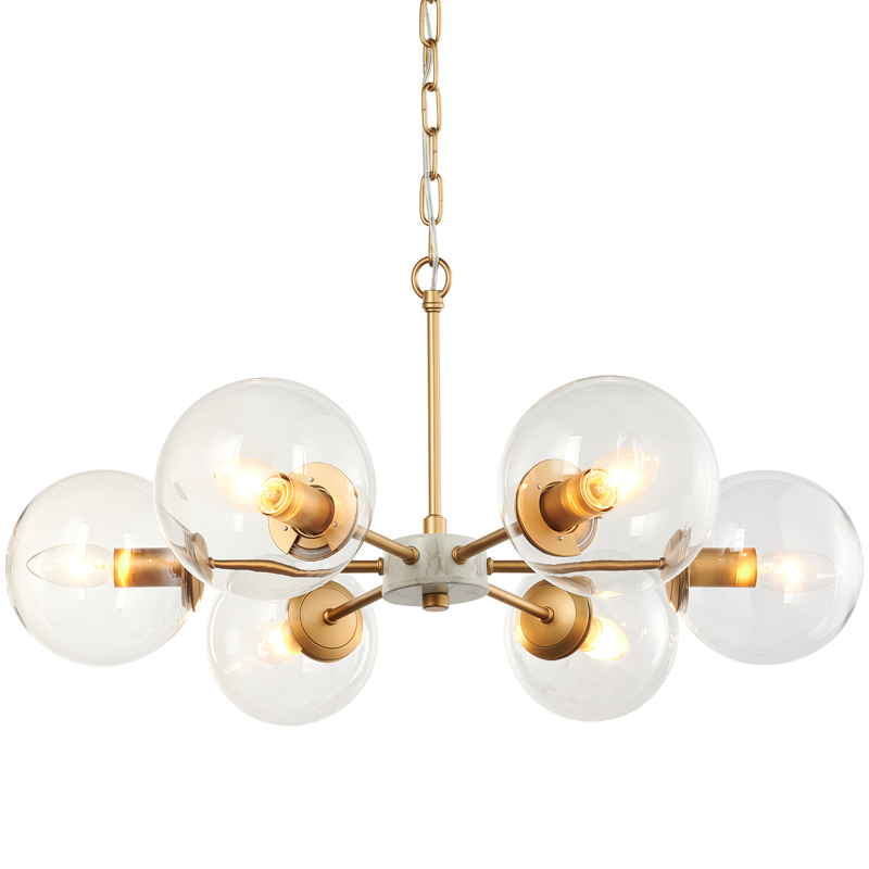 Люстра Monique Chandelier 65 Золотой Белый Прозрачный во Владивостоке | Loft Concept 