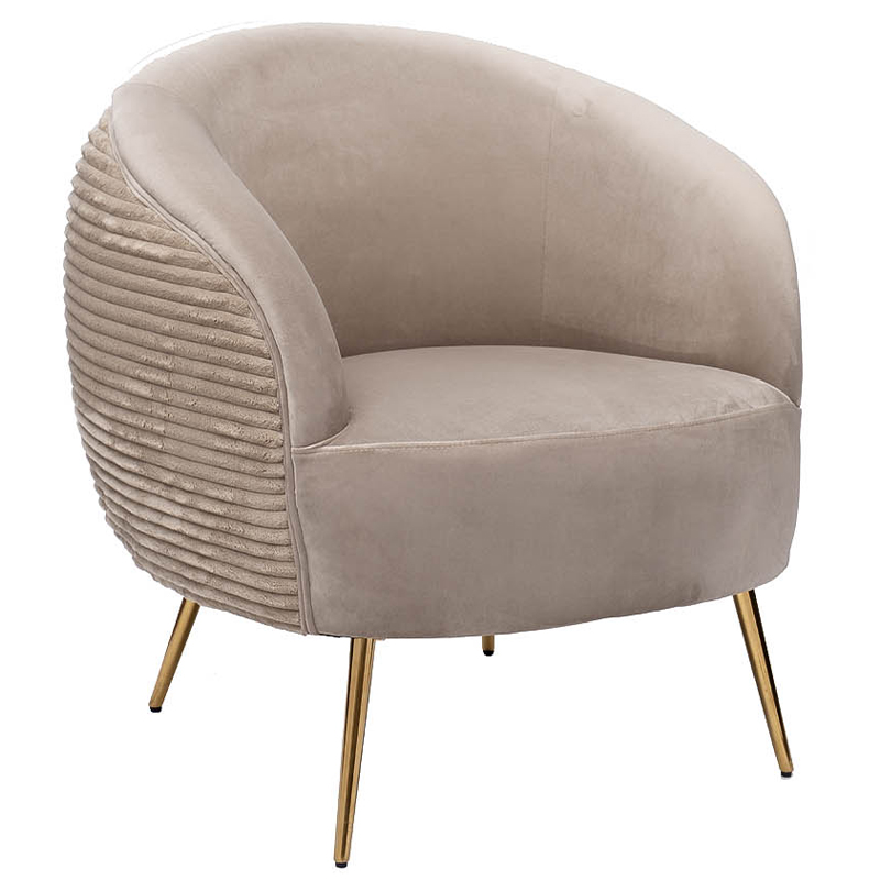 Кресло Ffion Armchair Бежево-серый Золотой Кресло Ffion Armchair Бежево-серый Золотой во Владивостоке | Loft Concept