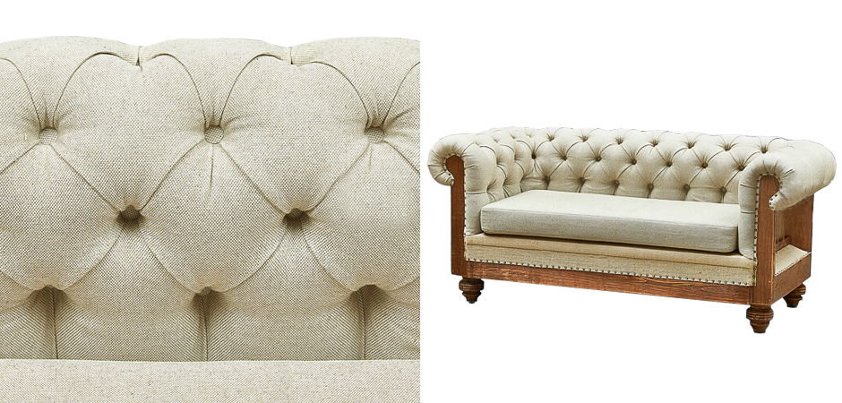 Диван Deconstructed Chesterfield Sofa double Ivory Linen Диван Deconstructed Chesterfield Sofa double Ivory Linen - Loft-Concept во Владивостоке