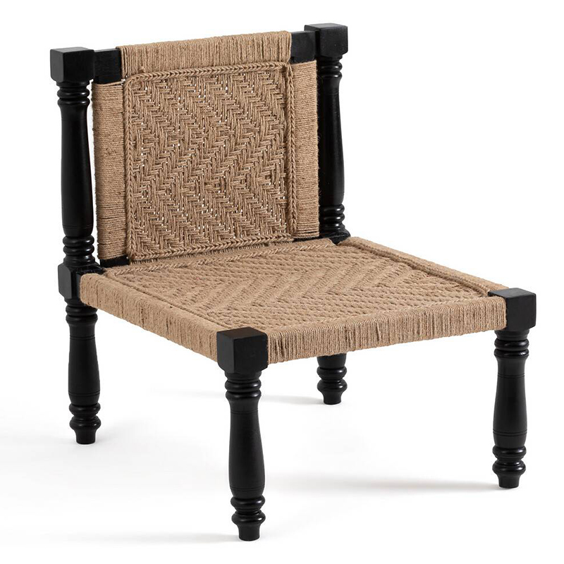Кресло Didrik Wicker Armchair Черный Коричневый во Владивостоке | Loft Concept 