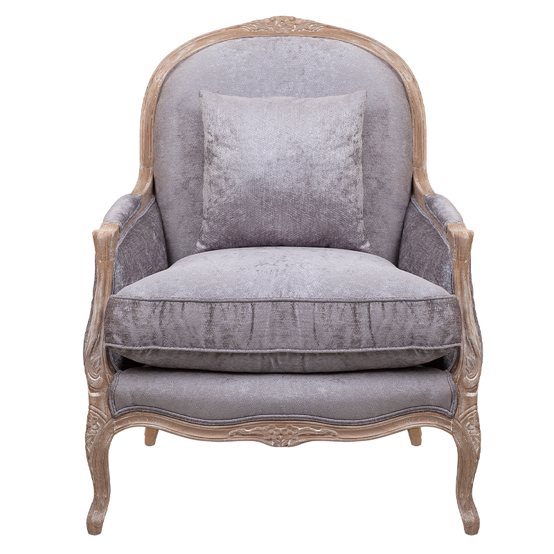 Кресло Ava Classical Armchair brown and grey velour Серый Коричневый Кресло Ava Classical Armchair brown and grey velour Серый Коричневый во Владивостоке | Loft Concept