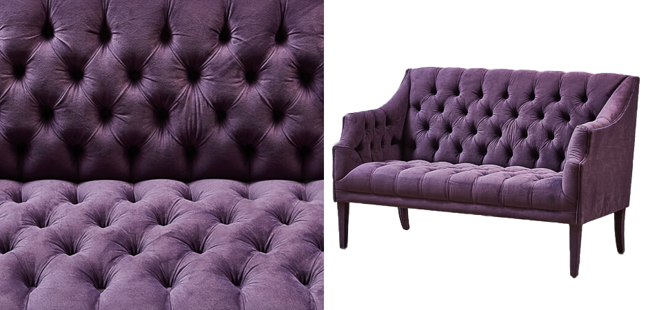 Диван Morton Capitone Sofa лиловый лен Диван Morton Capitone Sofa лиловый лен - Loft-Concept во Владивостоке