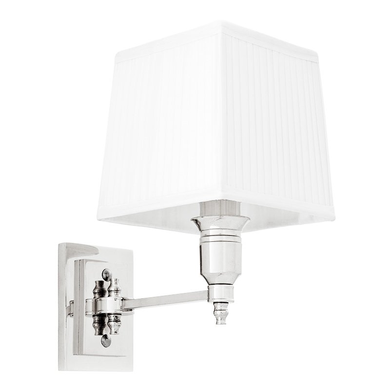 Бра Wall Lamp Lexington Single Nickel+White Никель Белый Бра Wall Lamp Lexington Single Nickel+White Никель Белый во Владивостоке | Loft Concept