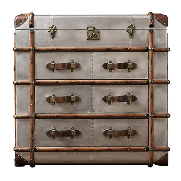 Комод в стиле Лофт RH Richards Polished Aluminum Trunks Chest Алюминий Коричневый винтаж во Владивостоке | Loft Concept 