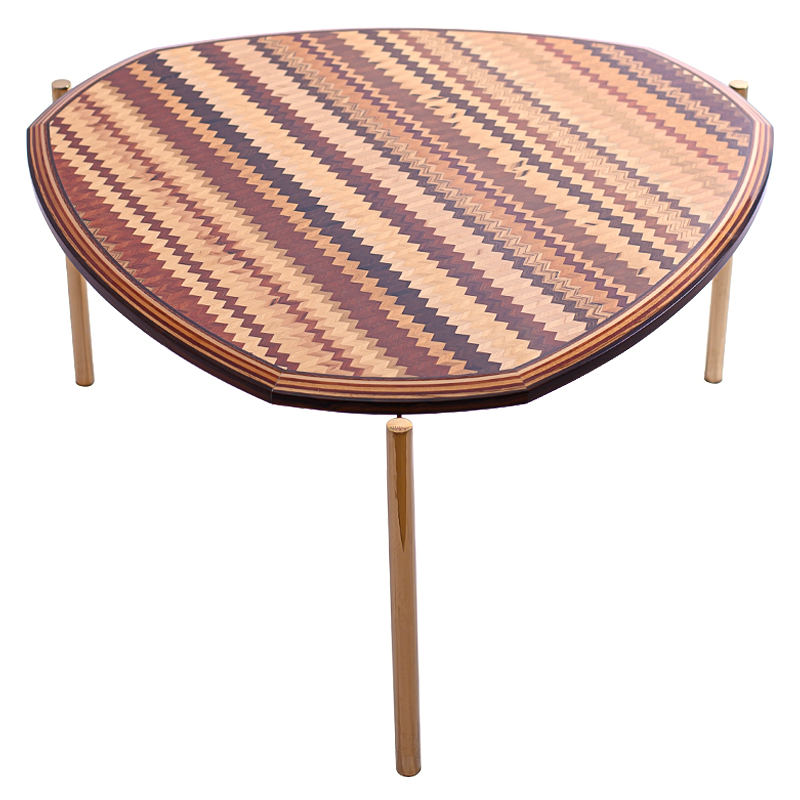 Кофейный стол Zig Zag Coffee Table Коричневый Золотой Кофейный стол Zig Zag Coffee Table Коричневый Золотой во Владивостоке | Loft Concept