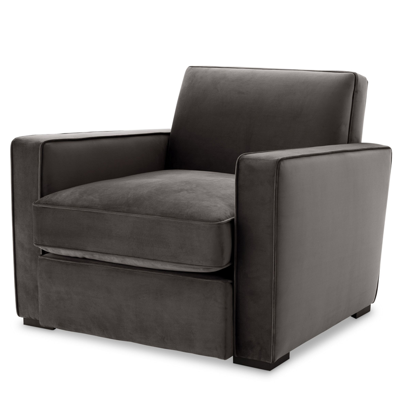 Кресло Eichholtz Chair Edmond grey Серый Черный Кресло Eichholtz Chair Edmond grey Серый Черный во Владивостоке | Loft Concept