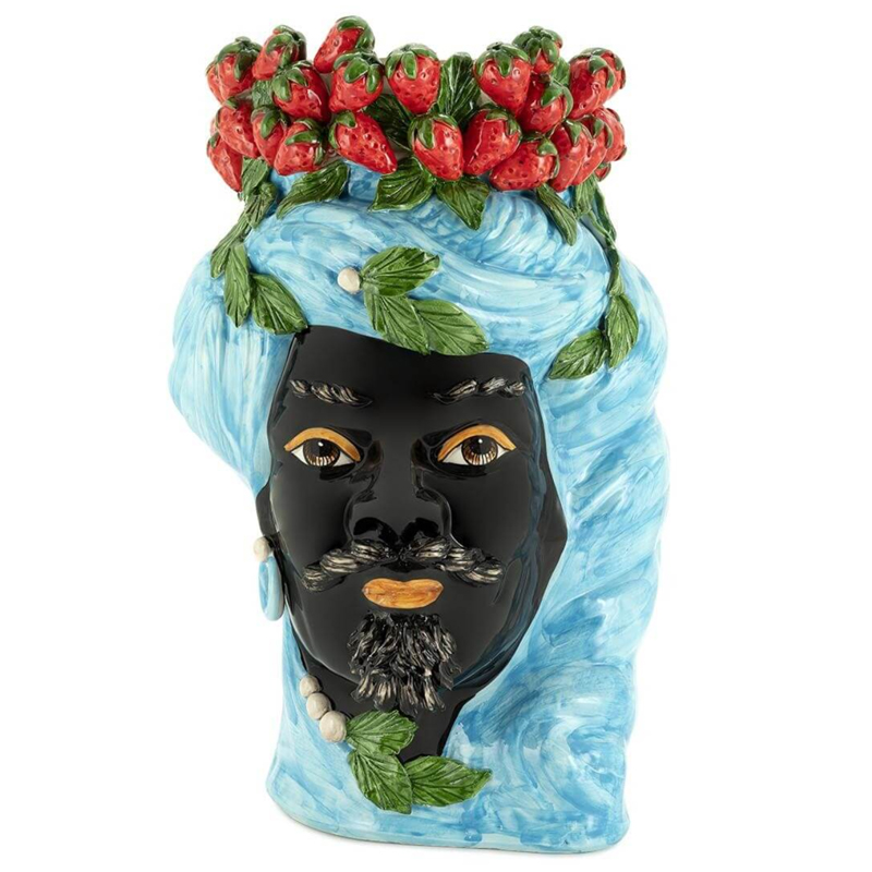 Ваза VASE STRAWBERRIES HEAD MAN BIG Blue Красный Голубой Ваза VASE STRAWBERRIES HEAD MAN BIG Blue Красный Голубой во Владивостоке | Loft Concept