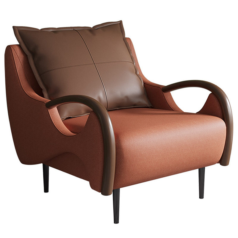 Кресло Oliwier Orange Armchair Оранжевый Коричневый Кресло Oliwier Orange Armchair Оранжевый Коричневый во Владивостоке | Loft Concept