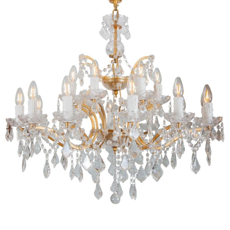 Люстра 19th c. Rococo IRON & CLEAR CRYSTAL GOLD Chandelier 18 Золотой Прозрачное Стекло Люстра 19th c. Rococo IRON & CLEAR CRYSTAL GOLD Chandelier 18 Золотой Прозрачное Стекло во Владивостоке | Loft Concept