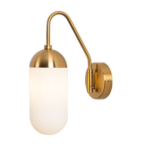 Бра Pelle Sconce short Gooseneck Clear Shade Латунь Белый Бра Pelle Sconce short Gooseneck Clear Shade Латунь Белый во Владивостоке | Loft Concept