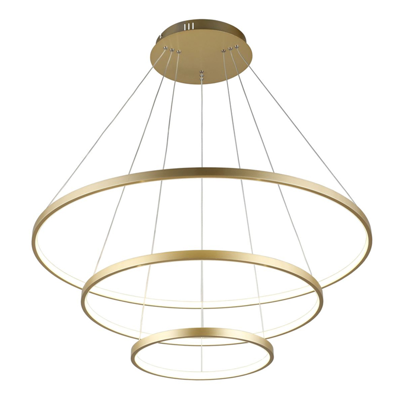 Люстра Ring Horizontal Trio Gold Золотой Люстра Ring Horizontal Trio Gold Золотой во Владивостоке | Loft Concept