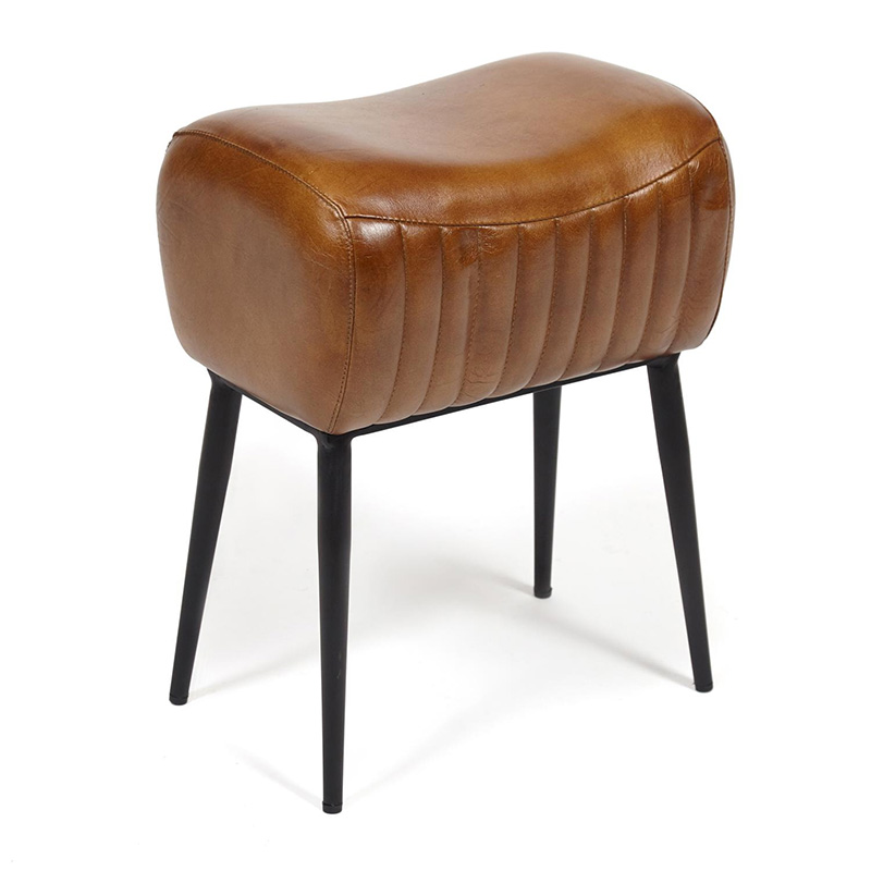 Пуф из кожи буйвола Industrial leather pouf Коричневый Черный Пуф из кожи буйвола Industrial leather pouf Коричневый Черный во Владивостоке | Loft Concept