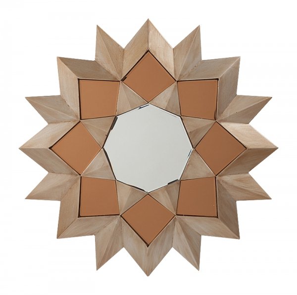 Зеркало-солнце Polygonal Sun Коричневый во Владивостоке | Loft Concept 