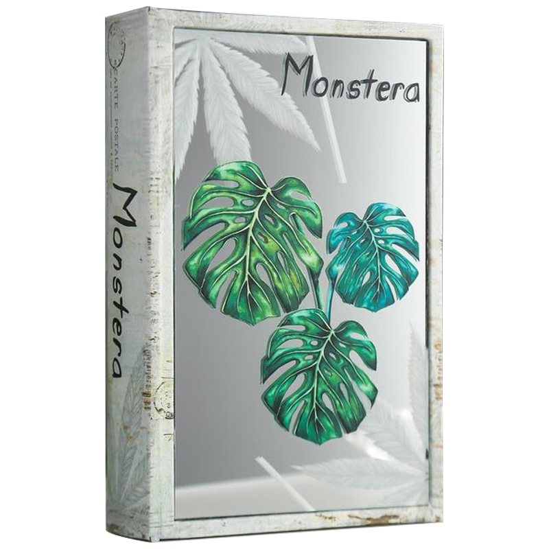 Шкатулка-книга Monstera Leaves Mirror Book Box Серый Зеленый Бежевый Шкатулка-книга Monstera Leaves Mirror Book Box Серый Зеленый Бежевый во Владивостоке | Loft Concept