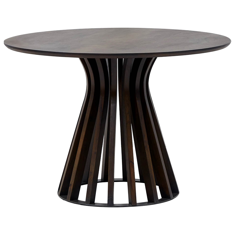 Обеденный круглый стол Seamus Brown Wood Dining Table Коричневый Обеденный круглый стол Seamus Brown Wood Dining Table Коричневый во Владивостоке | Loft Concept