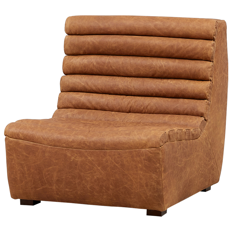 Модульное кожаное кресло Beaumont Lounge Leather Armchair Коричневый Модульное кожаное кресло Beaumont Lounge Leather Armchair Коричневый во Владивостоке | Loft Concept