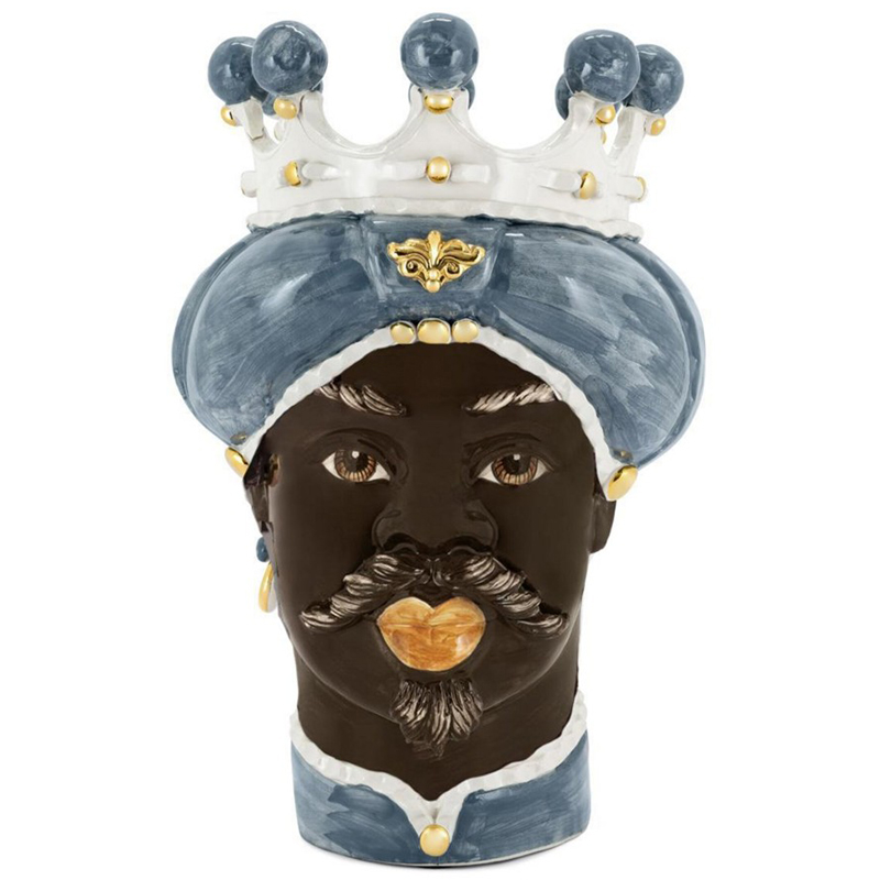 Ваза Vase Moro Man Medium New Grey Gold Серо-голубой Коричневый Белый Золотой Ваза Vase Moro Man Medium New Grey Gold Серо-голубой Коричневый Белый Золотой во Владивостоке | Loft Concept