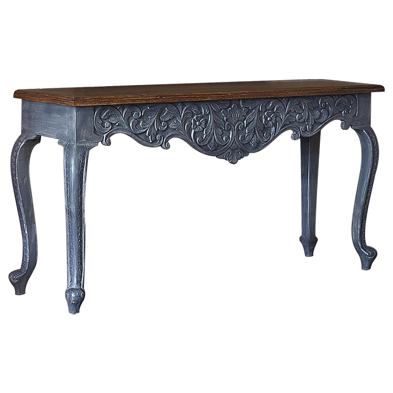 Консоль Reyansh Console Серо-голубой Коричневый во Владивостоке | Loft Concept 